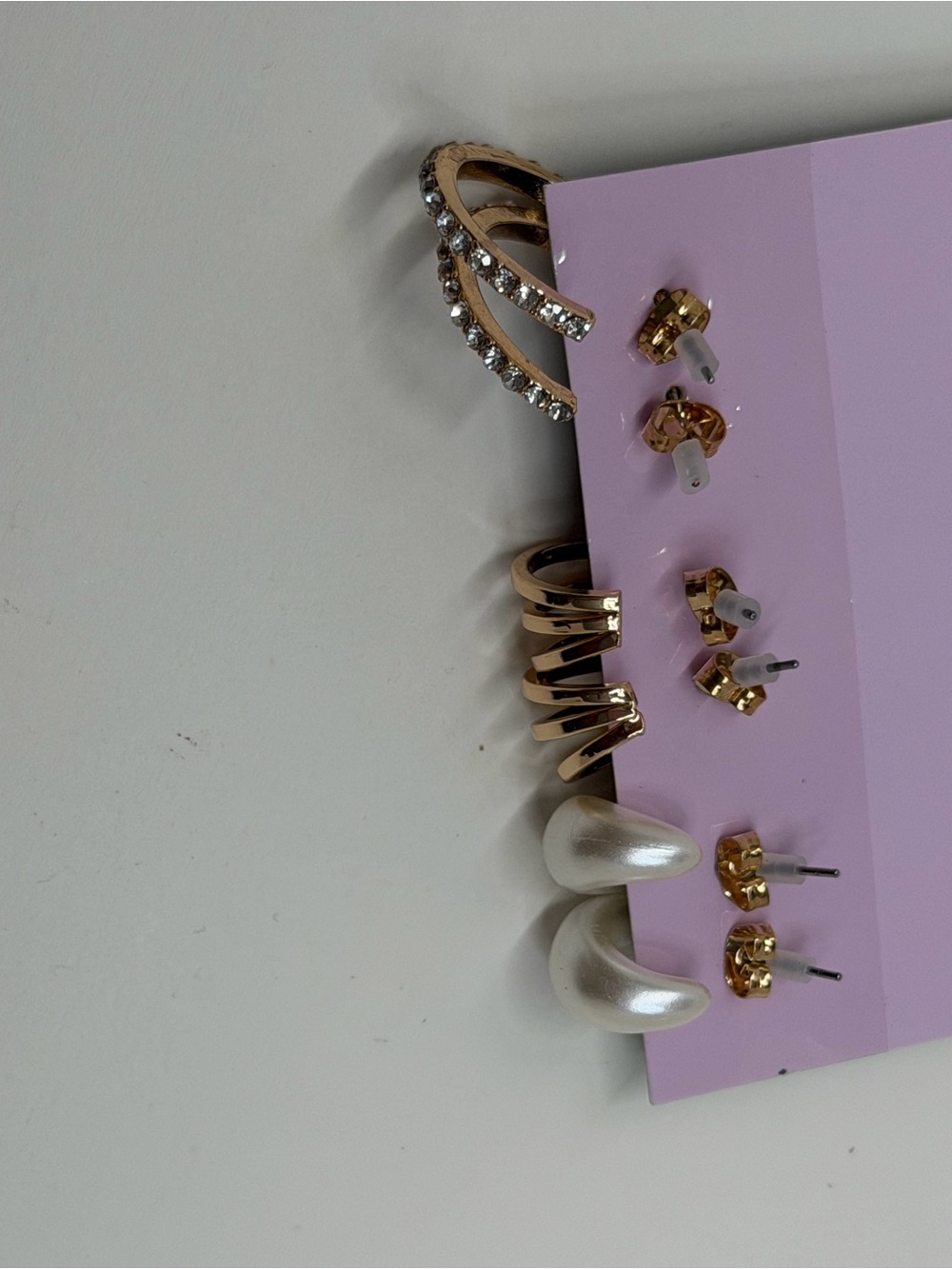 wild fable Gold and White Three-Pair Earring Set - Picture 4 of 4